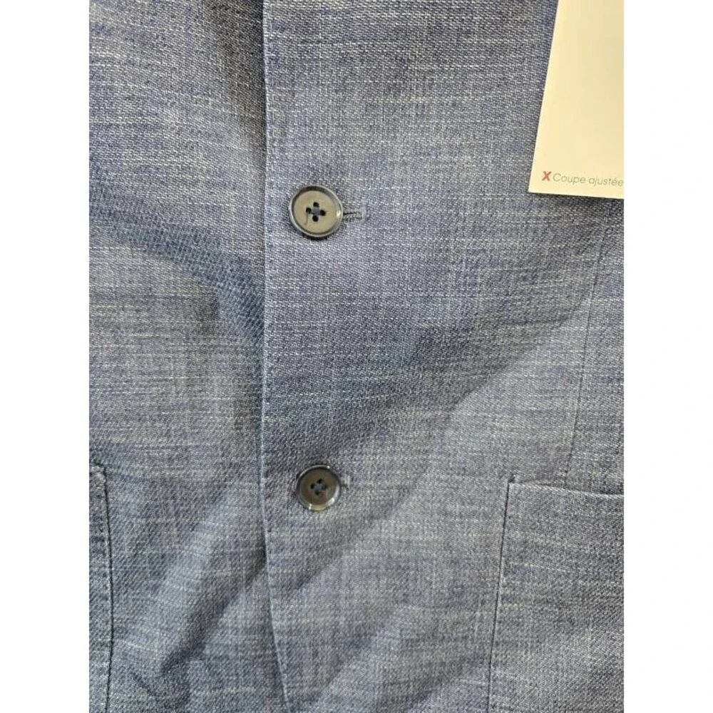 Calvin Klein Solid Slim Fit Soft Sport Coat Men's 40R Blue Button Closure L/S
